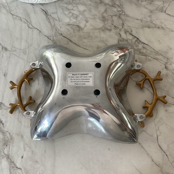 Ivory and gold decorative bowl - Picture 3 of 3